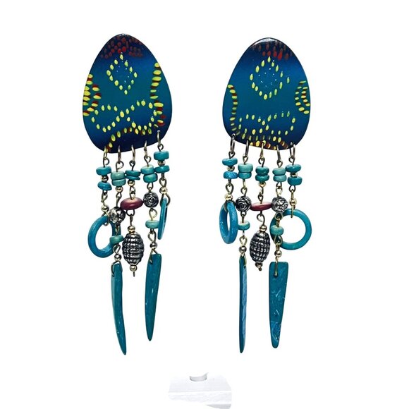 Chunky Tribal Inspired Beaded Necklace & Earrings Set (5871) - Picture 7 of 10